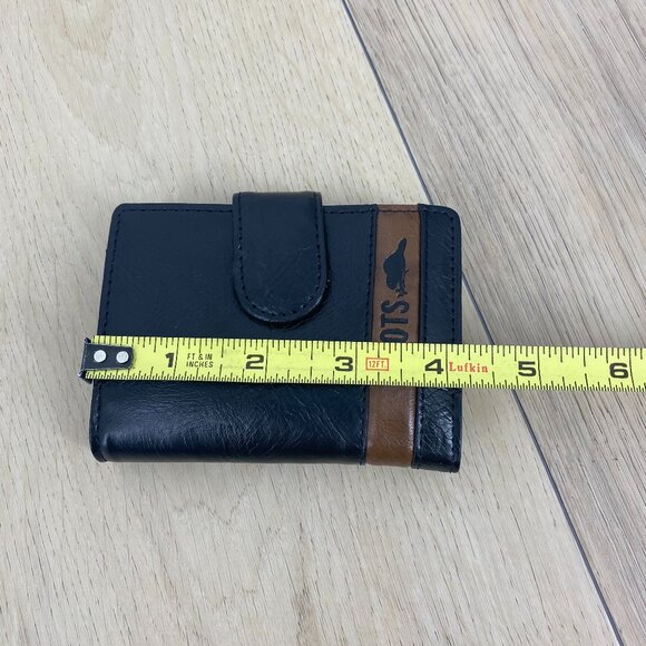 Roots Leather Vintage Card Holder Bi Fold 2 Tone Unisex - Picture 8 of 10